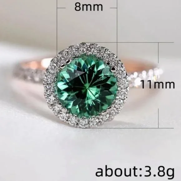 NEW 925 STERLING SILVER DIAMOND ENGAGEMENT RING, CUTE RING, SHINY RING. - Picture 4 of 4